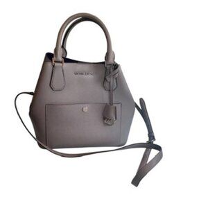 Michael Kors Greenwich Saffiano Leather Bucket Bag Grey/Purple, Arm & Crossbody
